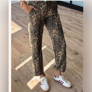 Shop Talulah Wide Leg High Rise Leopard Printed Pants